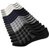 Ueither Uomo Calzini Fantasmini Antiscivolo Calze Corti Cotone Sneaker Calze Invisibili Traspirante Taglio Basso(Nero/Bianca/Grigio/Blu Navy (2 Paia Ogni),44-48)