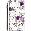 VLQI Cover Libro per Xiaomi Mi 11 Lite 5G Portafoglio Folio con Disegni Viola Floreale Custodia Protettiva Antiurto Caso Magnetica e Porta Carte