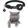JEJA Collare Gatto Cane GPS, Riflettente con Campanellino, Supporto AirTag, Regolabile 19-32 cm, Adatto alla Maggior Parte dei Gatti E Cani