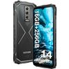 DOOGEE Blade10 PRO Rugged Smartphone, 16 GB RAM + 256 GB ROM TF 2 TB, 6,56 11 mm Sottile, 5150 mAh, 50 MP+8 MP, Octa-Core Telefono Indistruttibile, Android 14 Cellulari, Face ID/NFC/OTG Nero Argento