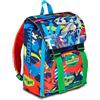 Mitama Zaino Estensibile Fluo Rex con Tasca frontale, Blu e Verde, Scuola Elementare e Tempo Libero, Bambino Ragazzo