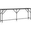 vidaXL Tavolino Consolle Nero 200x29x75 cm in Legno Multistrato