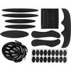 Lhbwhiz kit imbottitura casco da bicicletta,imbottitura universale per casco con punti in velcro,imbottitura in schiuma per bicicletta,imbottitura di ricambio per casco in spugna(nero)