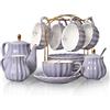 Sweejar Home Set da tè in porcellana Royal Family, 225 ml, con tazze e piattini, per matrimoni, in ceramica, set di tazze da tè (viola)