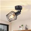 Lichtmaler Applique da Parete Interno - Lampada da Parete Faretti Orientabili - Illuminazione Luce E14 Vintage Nero- Lampadario Industrial Muro Camera da Letto Corridoio, Lampadina Non Inclusa