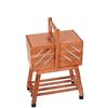 Stafil Cestino per accessori cucito, a 3 piani su ruote, in legno, con portariviste, porta lavoro di cucito e sartoria, 33 x 20 x 57 cm (Legno scuro (noce))
