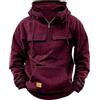 PADOLA Felpa Uomo Felpe con Cappuccio Manica Lunga Semplice Pullover Hoodie Tasche Multiple Giacca Autunno e Inverno(Rose,M)