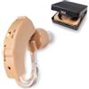 Mobiclinic®, Amplificatore acustico, Ear plus 2, 5 livelli di volume, Formato mini, Per entrambe le orecchie, Leggero e portatile, Funzionamento a batteria, Include tappi ricariche