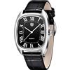 TYBERLEY RollsTimi Classico Orologio da uomo VH31 Movimento al quarzo Quadrato Cassa in acciaio inossidabile Cinturino in pelle impermeabile Semplicità Orologi da polso Business