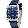 TYBERLEY RollsTimi Classico Orologio da uomo VH31 Movimento al quarzo Quadrato Cassa in acciaio inossidabile Cinturino in pelle impermeabile Semplicità Orologi da polso Business