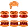 JAMSSOW 6 Bobine Tagliaerba Compatibili con Worx WA0010 WA0004,Filo Tagliabordi Bobine Adatto per Worx WG151 WG154 WG155 WG160 WG163 WG175 WG180,Lunghezza 3,04m,Ø1,65mm(6 Bobine + 1 Tappo)