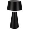 EGLO Huesa Lampada da tavolo a LED, per esterni, lampada da comodino a batteria, touch, dimmerabile, senza fili, ricaricabile tramite USB, plastica nera, luce bianca calda e fredda, IP44