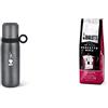 Bialetti To Go Bottiglia Termica con Coperchio-Tazza, con Doppia Parete, Mantiene Il Caldo per 12 h e Il Freddo per 24 h, Capacità 460 ml, Acciaio, Grigio Scuro & Perfetto Moka Caffè Macinato