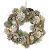 Flair Flower Ghirlanda di coni naturali con sfere di abete, coni, perle, bacche, 32 cm, decorazione natalizia, decorazione dell'Avvento, decorazione da parete, ghirlanda da tavolo, ghirlande naturali, fiori secchi