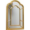 DRW Specchio a Forma di Finestra Dorato 140x85 cm