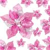 Boao 24 fiori di Natale glitterati a forma di stella di Natale, fiori artificiali, per matrimonio, albero di Natale, Capodanno, ornamenti (rosa)