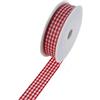Deko und Band Landhauskaroband 7404 - Nastro per carrozzeria, 25 mm x 25 m, Colore: Rosso