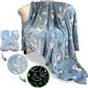 Blanket Buddies Coperta a forma di squalo: si illumina al buio, accogliente, morbida, calda coperta in pile per ragazzi e ragazze, 127 x 152,4 cm (blu)