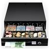 POS VALLEY Cassetto Cassa Piccolo in Ferro Porta Banconote e Monete (Euro) Apertura Automatica POS Stampante RJ e Registratore di Cassa RT, 33x37 cm, Nero