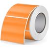FINDAT Etichette Termiche Arancia 50 X 50 mm Rotolo Vinile Impermeabile Adesivo Termico Quadrato Etichette Stampabili per Ufficio Designs Codice a Barre Spedizione 500 Pezzi