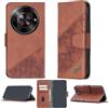 bojioderf Custodia Comaptibile per ZTE Blade A75 5G Z2357N Case Custodia Cover Supporto Premium in PU [ con 9H HD Vetro Temperato] BF04 Brown