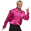 Boland - Camicia da Discoteca con Volant, Rosa, da Uomo, Costume, Camicia da Festa, Anni '70, Festa a Tema, Carnevale
