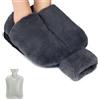 Edonkvi Scaldapiedi Borsa Acqua Calda, 2 in 1 Scaldapiedi Peluche Morbido con Tasca, Lavabile Scalda Piedi non Elettrico, Stitch Borse Acqua Calda Grande Pantofole Riscaldate