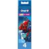 Oral-B Kids Spiderman Testine Ricambio 4 pz Spazzolino da denti