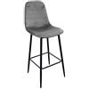 Urban living Sgabello da Bar in Velluto Vintage Inoui - H. 110 cm - Grigio