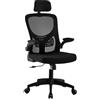 HOGAR24 ES Ufficio, scrivania ergonomica con braccioli Pieghevoli, Altezza Regolabile, Supporto Lombare, Sedia Girevole per Computer con Cuscino per Seduta Imbottito, Colore Nero, 47x118x49 cm