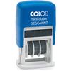 COLOP - Mini timbro datore S160 con testo scannato, colore: blu/rosso