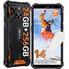 OUKITEL WP32 PRO Rugged Smartphone Android 14 (2024), 24(6+18) GB RAM+256GB ROM/1TB Telefono Indistruttibile, 6300mAh, 6.0 HD Cellulare da Lavoro Antiurto, 20MP Camera, IP68/IP69K, 4G Dual SIM/NFC