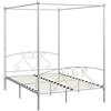 vidaXL Letto a Baldacchino Bianco in Metallo 160x200 cm