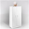 Bissolo Casa Armadio Multiuso a 2 Ante, 55x36x108 cm, Bianco Opaco, 6 Ripiani, Mobile Scarpiera per Ingresso