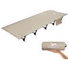 TOMOUNT Lettino da campeggio ultraleggero, pieghevole, in alluminio, 190 x 70 cm, compatto, portatile, facile da costruire, per campeggio, escursioni, viaggi, spiaggia, colore - Cachi