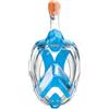 SEAC AMICA, Maschera Integrale da Snorkeling per adulti e bambini dai 6 anni in su, facciale in polimero anallergico senza ftalati, azzurro/arancione, S/M