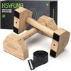 HSYFUNA Parallele Calisthenics, Parallele Basse, Maniglie per Flessioni in Legno, Parallele in Legno, Push Up Bar Fitness, Parallele Calisthenics, Palestra Corpo Libero, Antiscivolo e Portatili