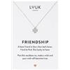 LUUK LIFESTYLE Collana con Ciondolo Quadrifoglio van cleef Donna in Acciaio Inossidabile e Carta regalo FRIENDSHIP, Gioiello, Regali per Lei, Donna, Madre, Simboli amicizia, Argento (50cm c.)