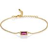 Bracciale Lebole Gioielli Tessuto Circle - Goccia Lunga Con Rubino, Argento Dorato, Made In Italy - 3