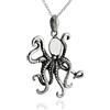 FashionJunkie4Life Sterling Silver Octopus Pendente Necklace, 18 Catena, Metallo