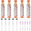 ALLECIN 5 Pezzi 10mL Flussante Senza Piombo 10CC Flussanti e Paste per Saldatura Solder Flux Paste Flusso per Pasta Saldante AEC-808 Con Asta di Spinta e Ago
