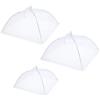JZK 3 x Bianco ombrello coprivivande pieghevoli in rete di diverse dimensioni 30cm 45cm tenda copertura alimenti per insetti mosche zanzare
