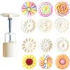 Pamtns Stampo Mooncake Stampi per Torta di Luna Fiore Mooncake 3D Stampo a Pressione con 6 Francobolli Moon Cake Mold Press Modello Fai Da Te per Biscotti da 50g Strumenti da Forno