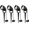 AHOTSUK 4PCS COB Faretto da Giardino Proiettore LED Spot con Picchetto Esterno IP66 Bianco Caldo 10W 1000LM 12V per Esterno Giardino