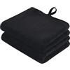 VIVOTE Set di 2 asciugamani da cucina in microfibra, morbidissimi e ad asciugatura rapida, leggeri e con asola per appenderli, multifunzionali per il bagno e il viaggio, 30 x 50 cm, Nero