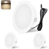 YindaLux Set di 3 Faretti LED Soffitto 12V,4000K Bianco neutro Dimmerabili, 3W Faretti LED da Incasso per cartongesso, Foro 55-58mm Alluminio Faretti da incasso Bianco