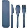 CUNTAUK Set di posate da viaggio con custodia, set di posate portatili riutilizzabili, forchette, cucchiai, stoviglie da campeggio, per viaggi, picnic, all'aperto, ufficio, scuola, portapranzo o uso