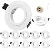 GeyouLux Faretti LED da incasso 230V cornice con presa GU10 per MR16/GU10 Faretti LED Soffitto in Alluminio Bianco Foro da 68mm Faretti da incasso per cartongesso cucina, Rotondo, Set di 10