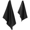 Casatessile Coppia asciugamani in microfibra 1 cm 40x60 + 1 cm 50x100 - NERO