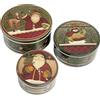 Bseical Scatole Di Latta Per Biscotti Vintage, Biscottiera Natalizia, Barattolo Biscotti Natalizie, Piatti Natalizi Contenitori Con Coperchio, Natale Decorazioni Casa Tavola Panettone Dolci Torta Scatola (D)